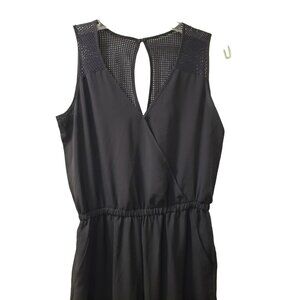 Bisou Bisou Michele Bohbot Black Sleeveless Jumpsuit Romper, One Piece, Size XS